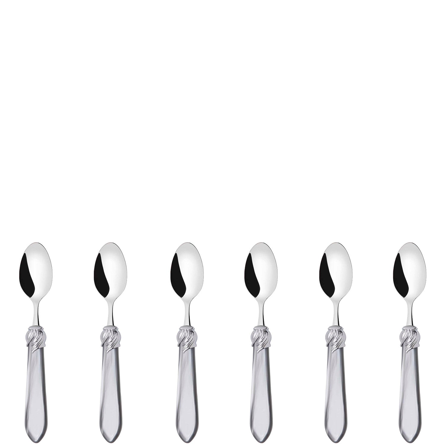 Falabella Brilliant 6 Piece Moka Spoon Set in gift box gray