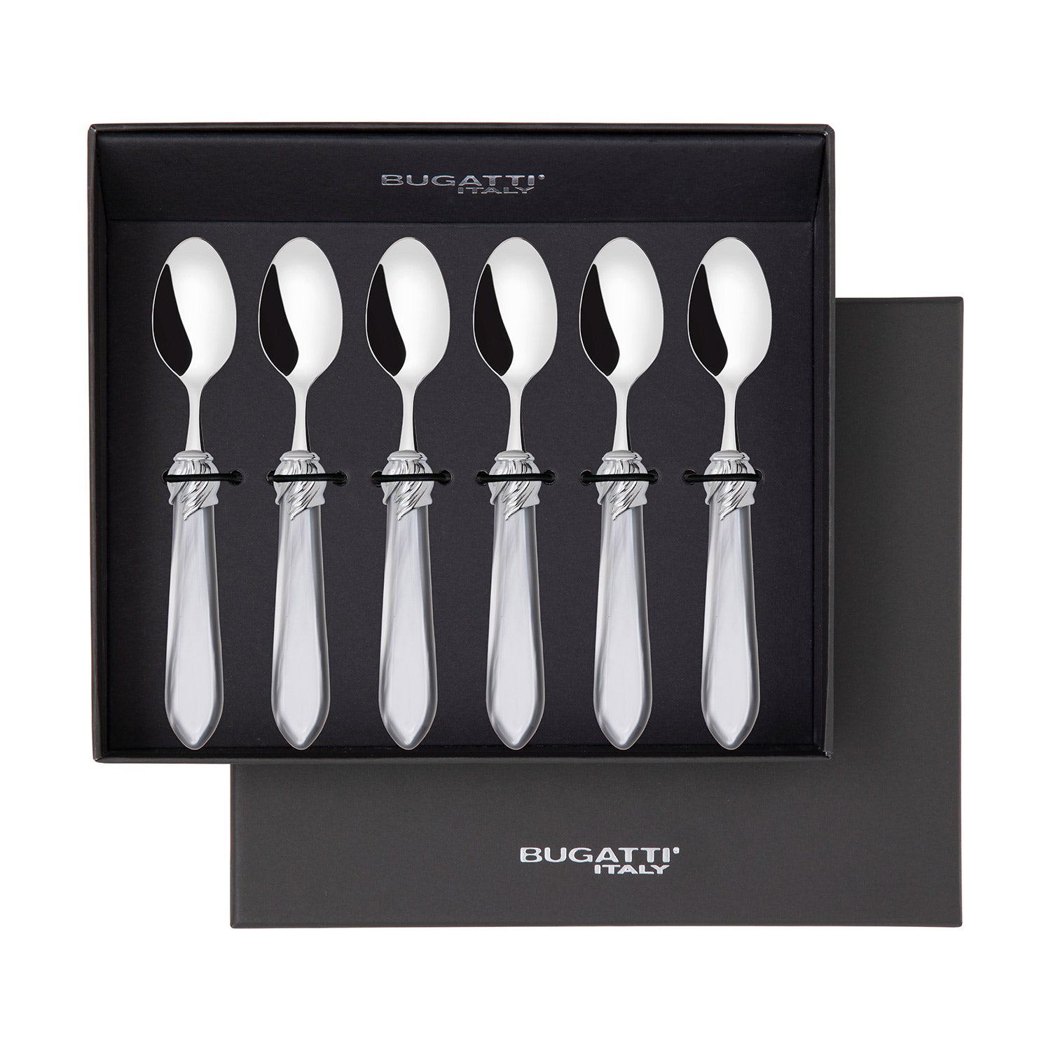 Falabella Brilliant 6 Piece Moka Spoon Set in gift box gray