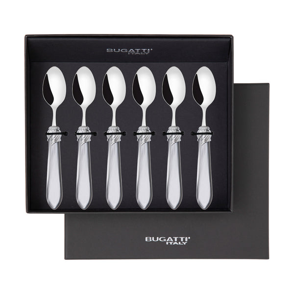 Falabella Brilliant 6 Piece Moka Spoon Set in gift box gray