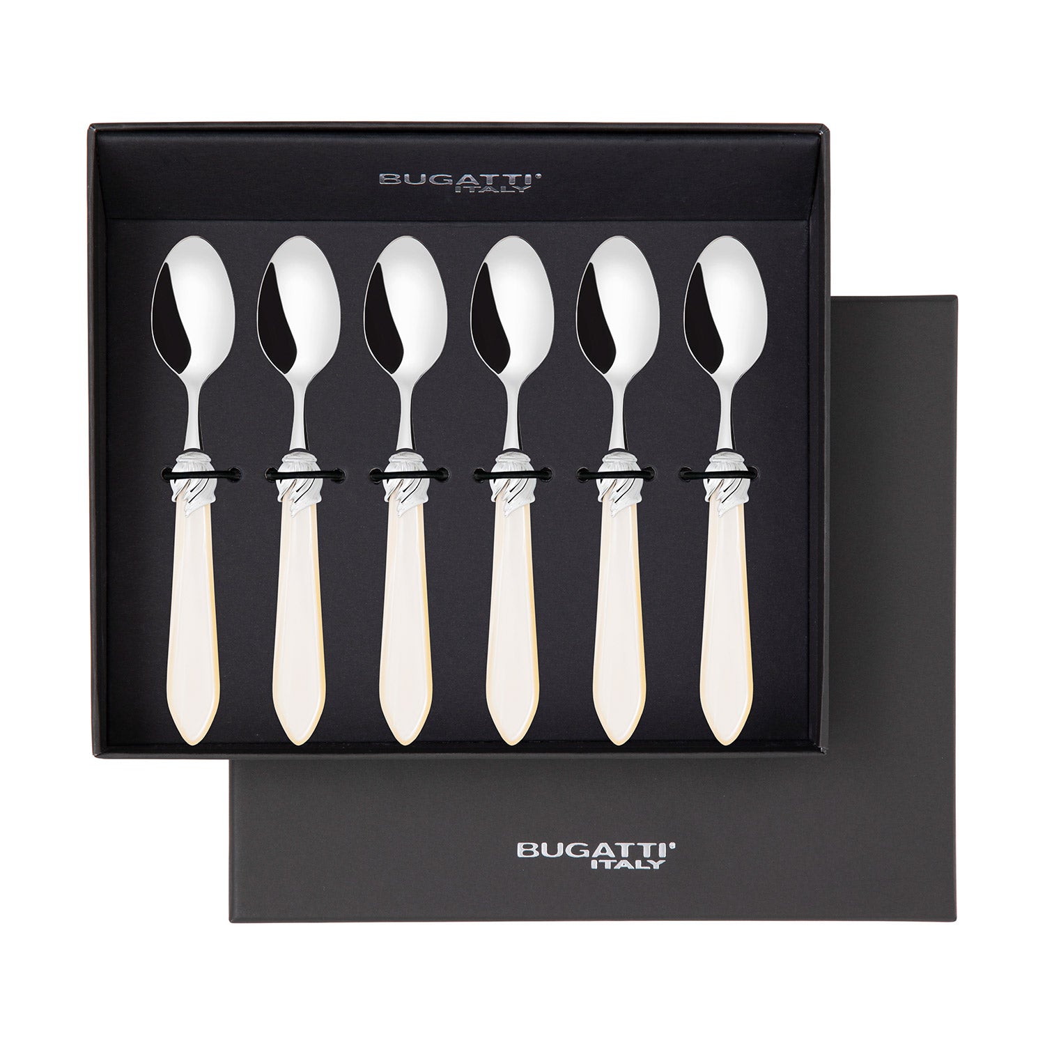 Falabella Brilliant 6 Piece Moka Spoon Set in gift box Ivory