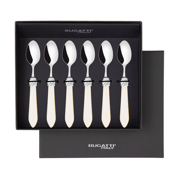 Falabella Brilliant 6 Piece Moka Spoon Set in gift box Ivory