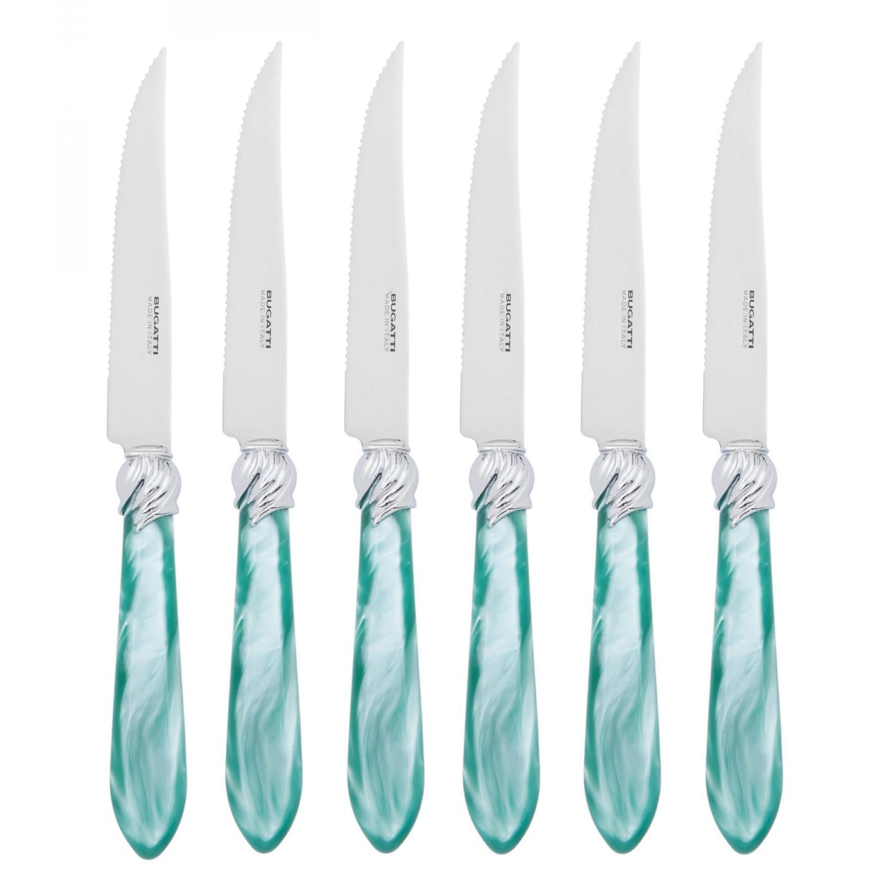 Falabella Brilliant 6 Piece Steak knife Set - aqua