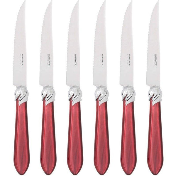 Falabella Brilliant 6 Piece Steak knife Set - Burgundy