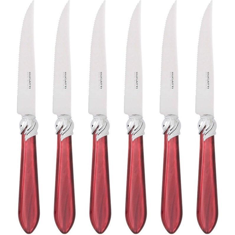 Falabella Brilliant 6 Piece Steak knife Set - burgundy