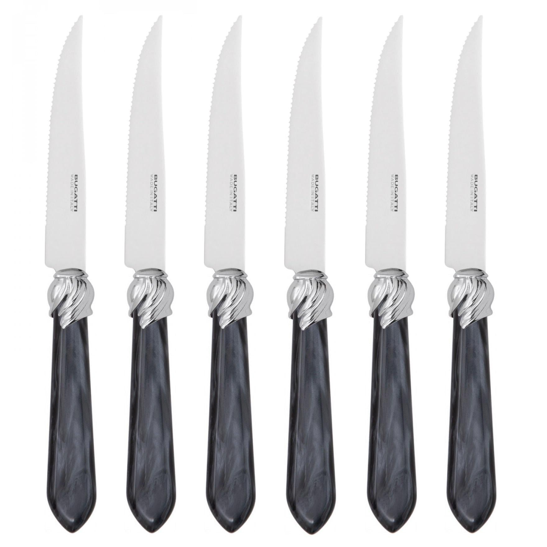 Falabella Brilliant 6 Piece Steak knife Set - charcoal