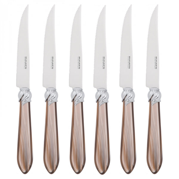 Falabella Brilliant 6 Piece Steak knife Set - Taupe
