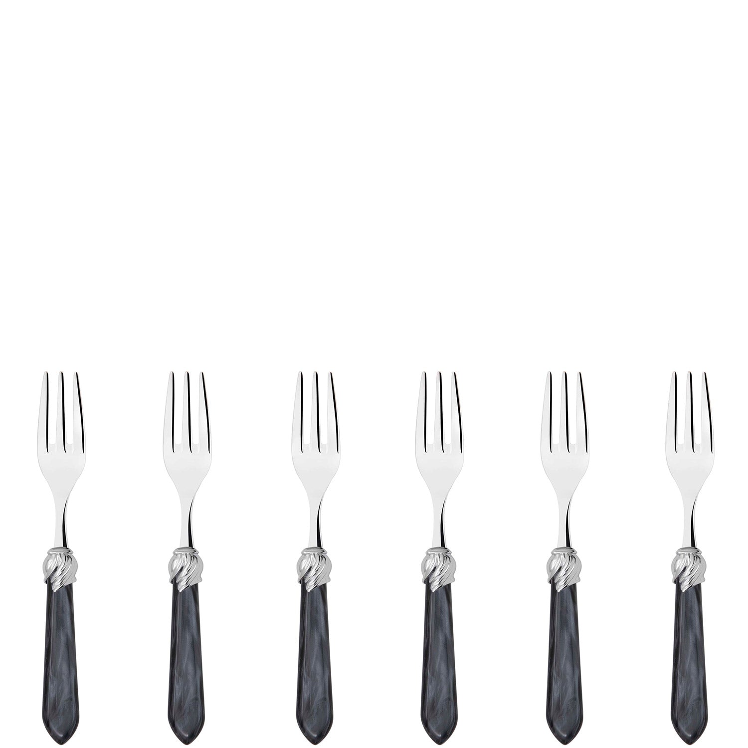 Falabella Brilliant Cocktail / Cake Fork Set in gift box - charcoal
