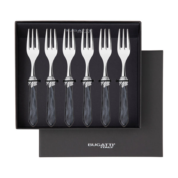 Falabella Brilliant Cocktail / Cake Fork Set in gift box - Charcoal