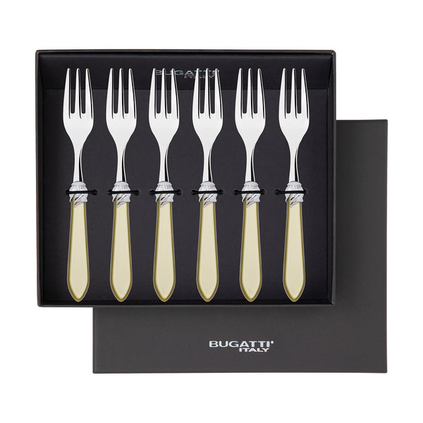 Falabella Brilliant Cocktail / Cake Fork Set in gift box - Chartreuse Green