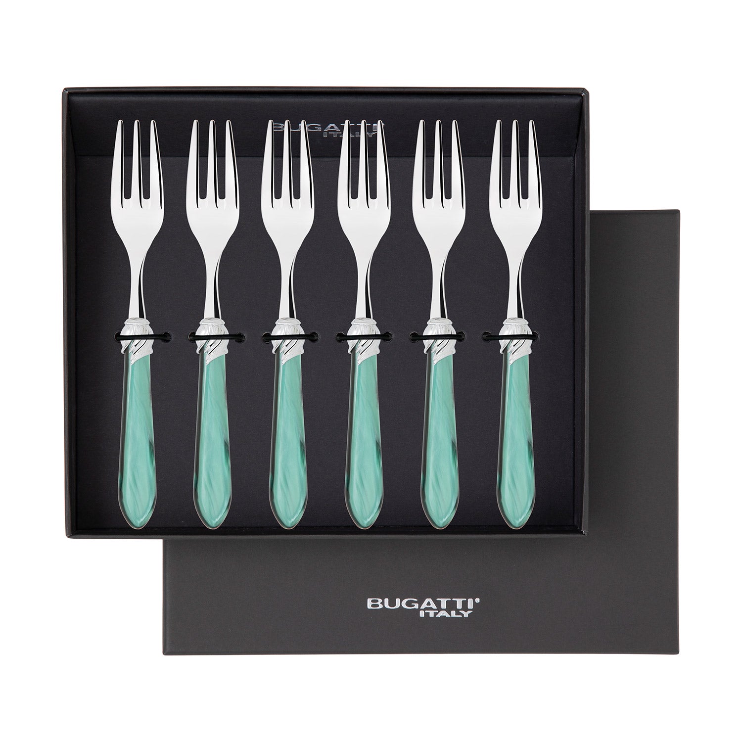 Falabella Brilliant Cocktail / Cake Fork Set in gift box - green