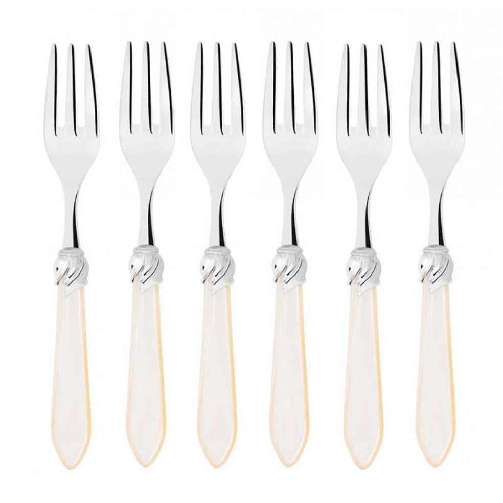 Falabella Brilliant Cocktail / Cake Fork Set in gift box - Ivory