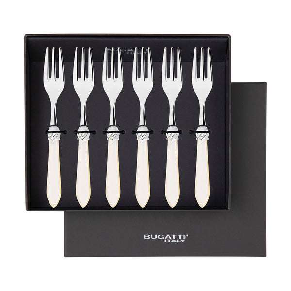 Falabella Brilliant Cocktail / Cake Fork Set in gift box - Ivory