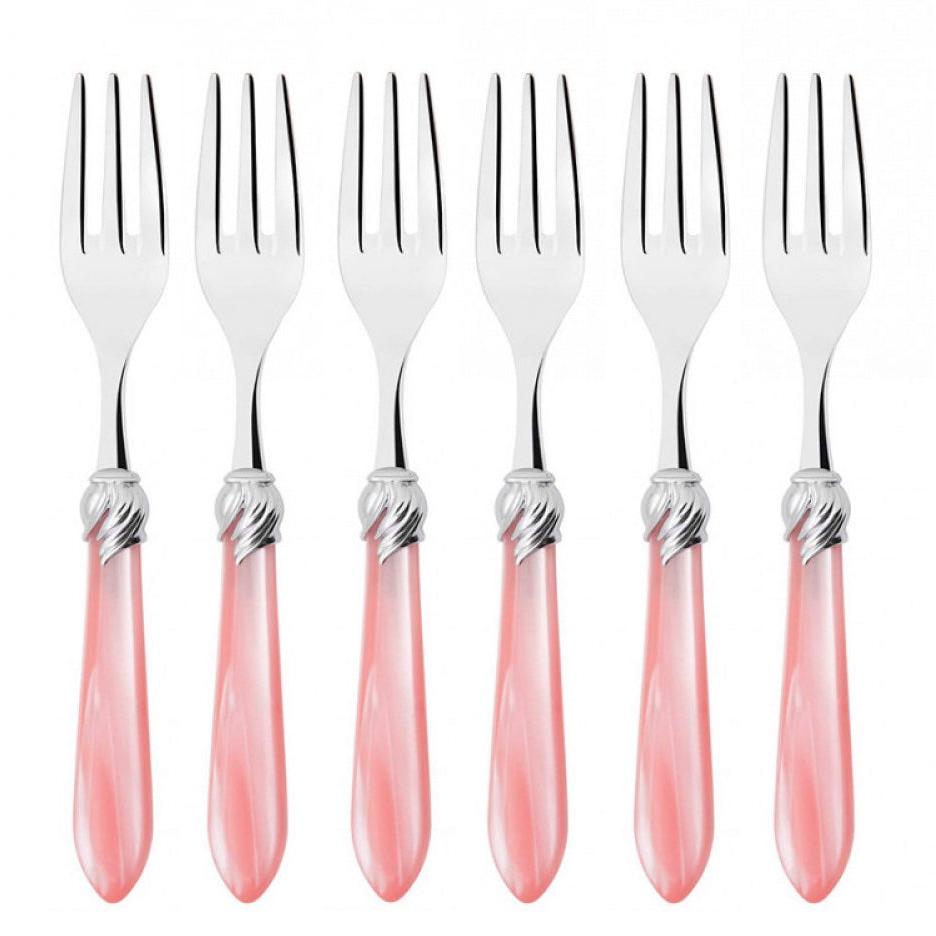 Falabella Brilliant Cocktail / Cake Fork Set in gift box - pink
