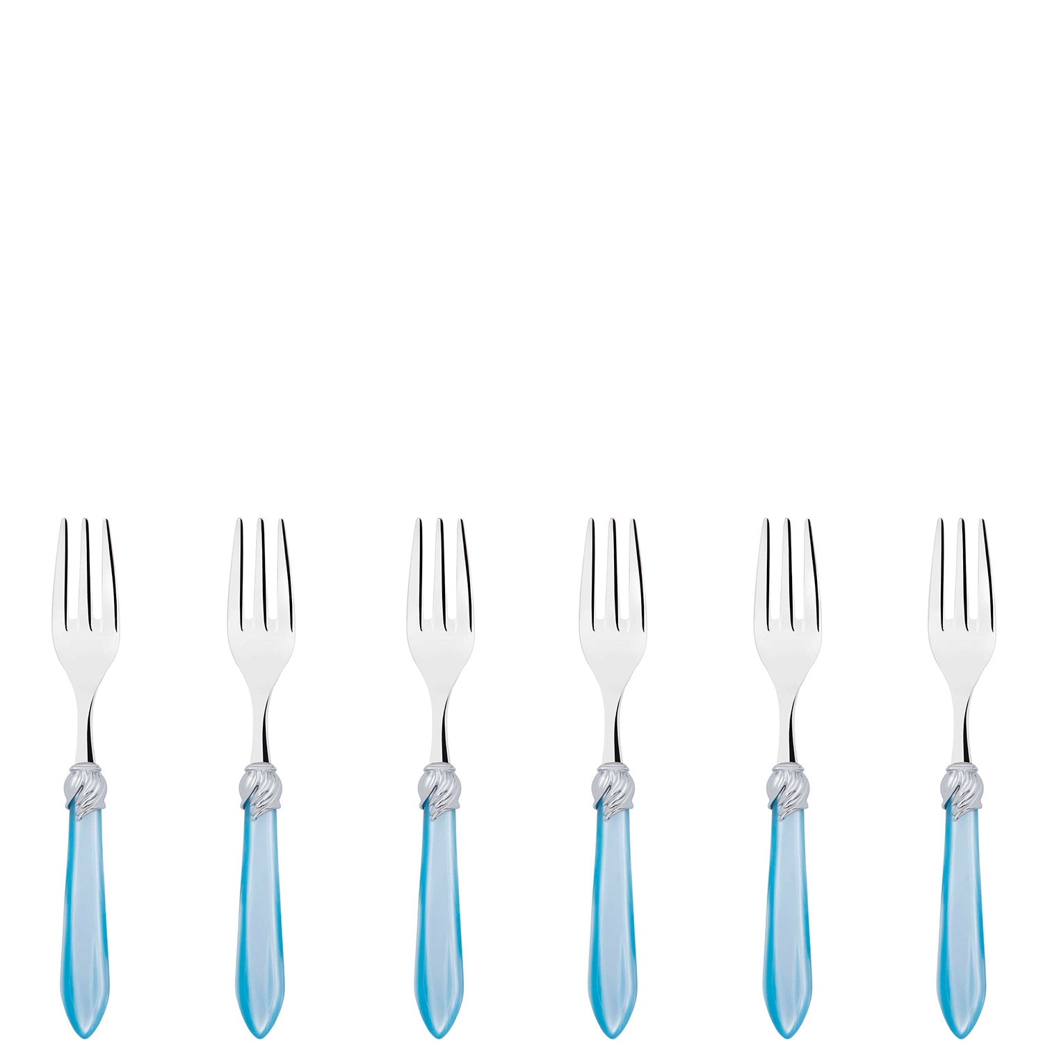 Falabella Brilliant Cocktail / Cake Fork Set in gift box - sky blue