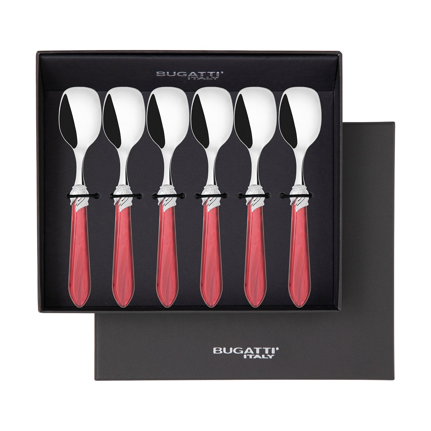Falabella Brilliant Ice Cream Spoons Set in gift box - burgundy