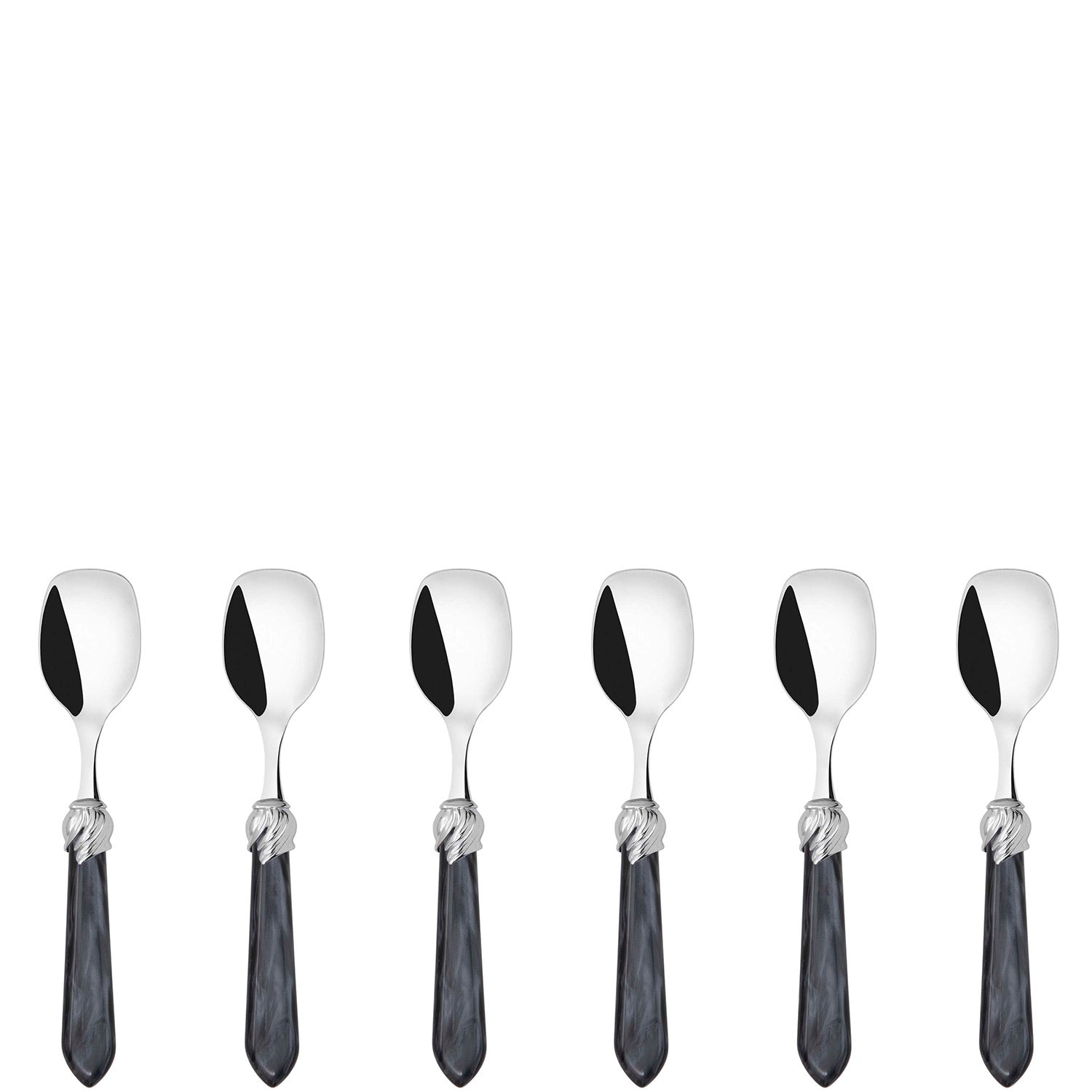 Falabella Brilliant Ice Cream Spoons Set in gift box - charcoal