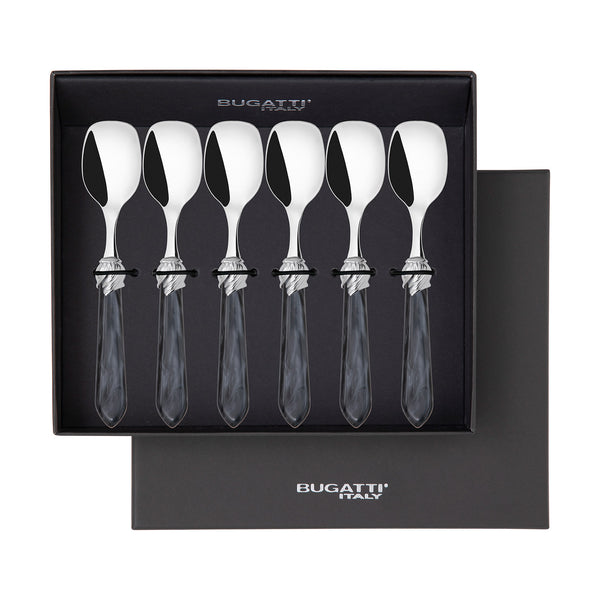 Falabella Brilliant Ice Cream Spoons Set in gift box - Charcoal