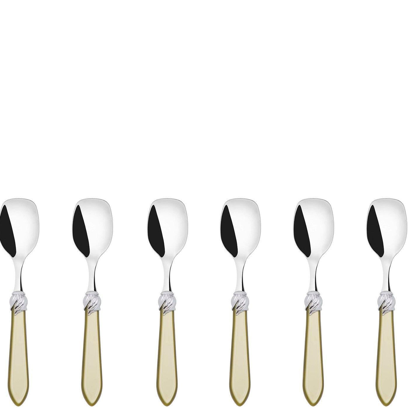 Falabella Brilliant Ice Cream Spoons Set in gift box - chartreuse green