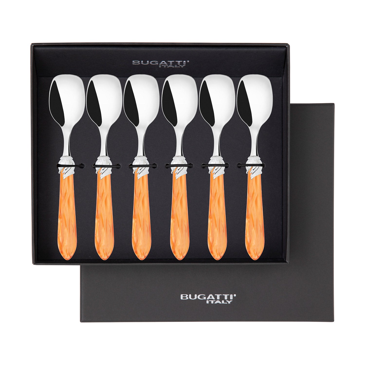Falabella Brilliant Ice Cream Spoons Set in gift box - tangerine