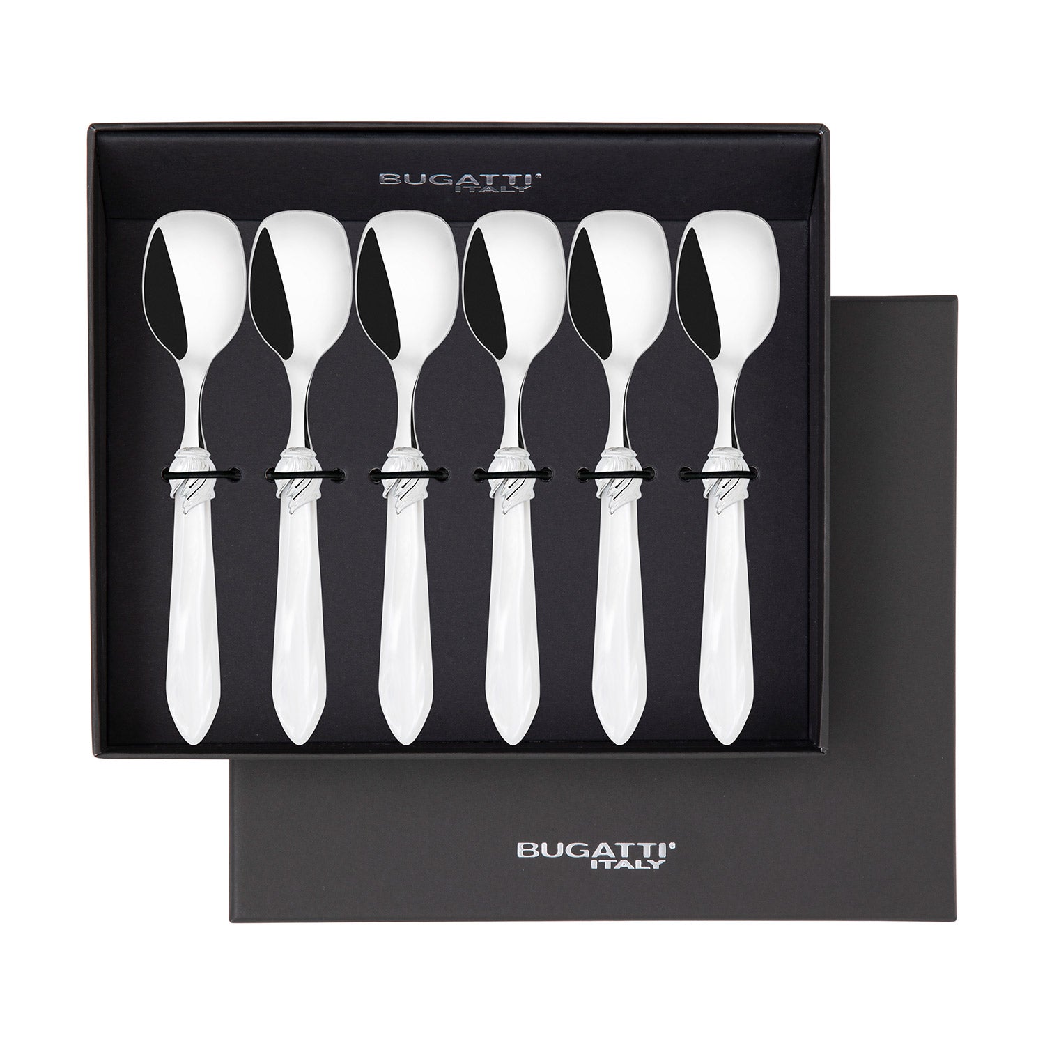 Falabella Brilliant Ice Cream Spoons Set in gift box - white