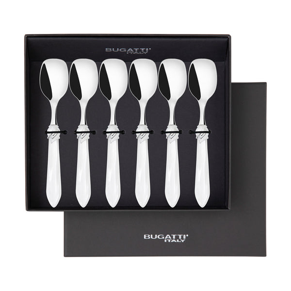Falabella Brilliant Ice Cream Spoons Set in gift box - White