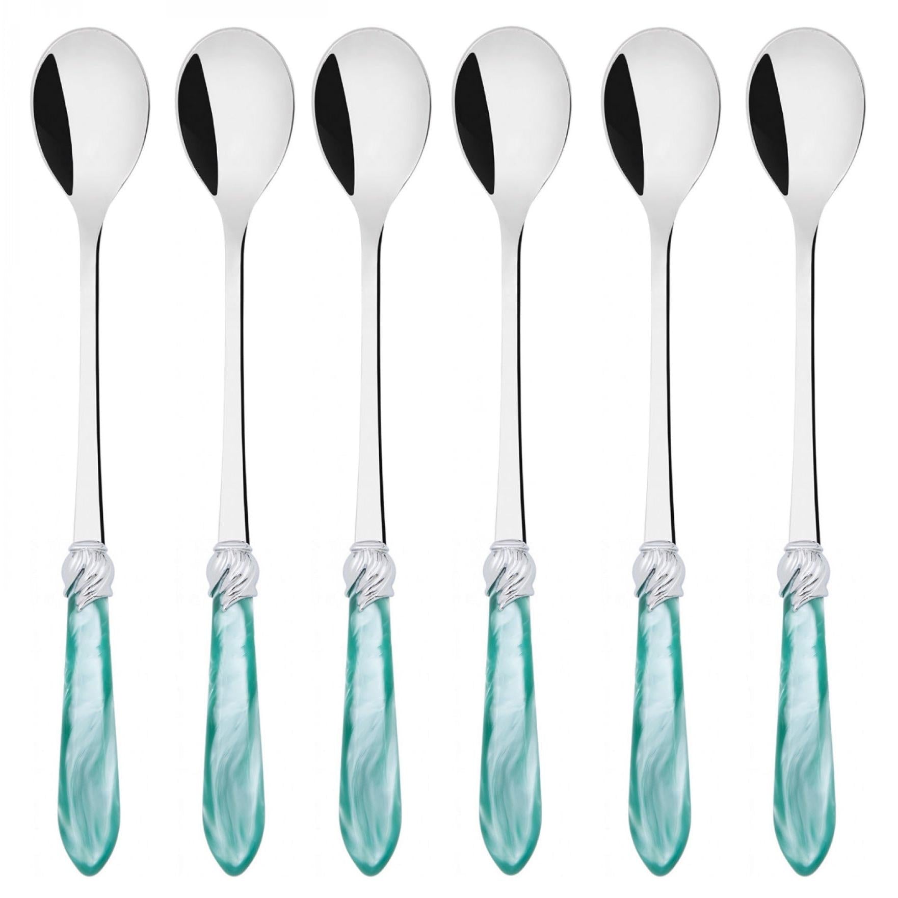 Falabella Brilliant Ice Tea / Cocktail Spoon Set - aqua