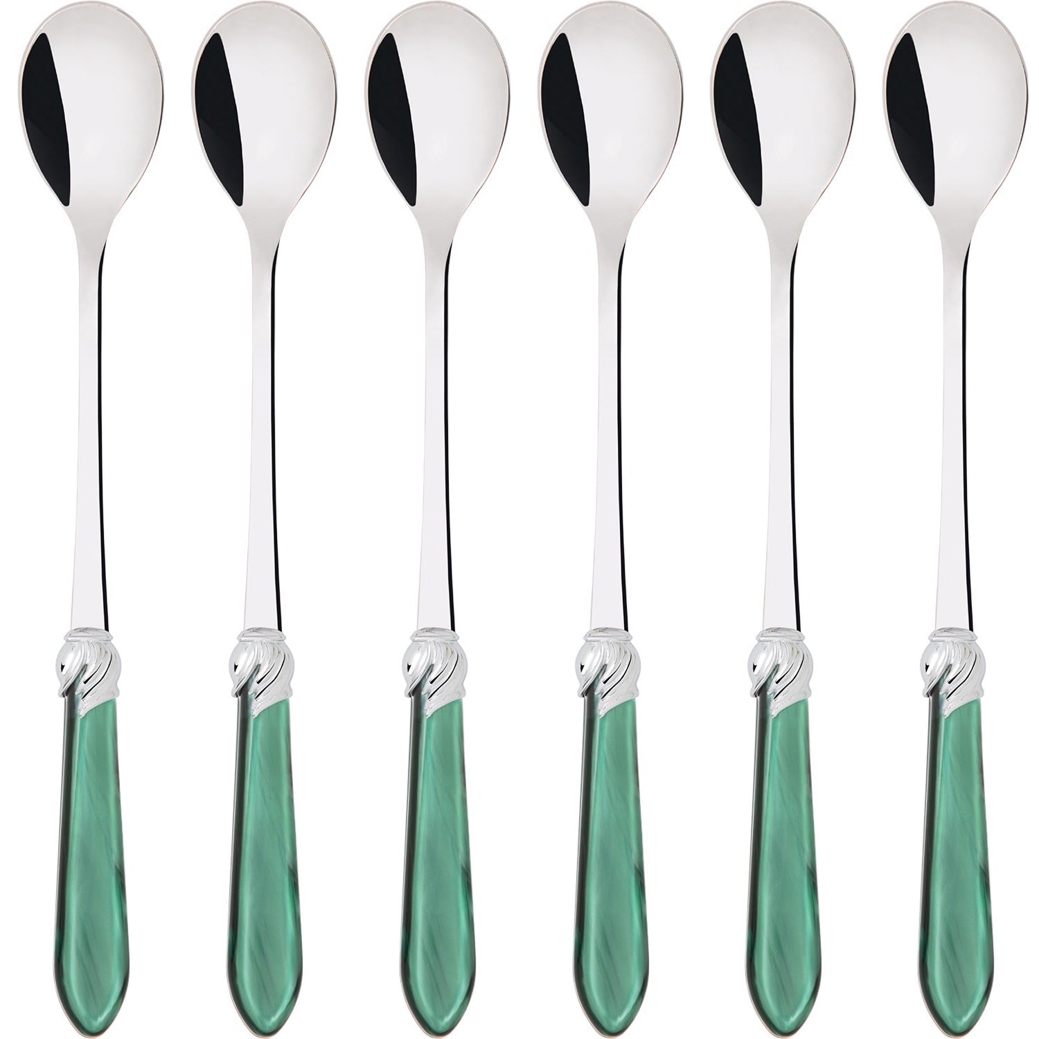 Falabella Brilliant Ice Tea / Cocktail Spoon Set - green