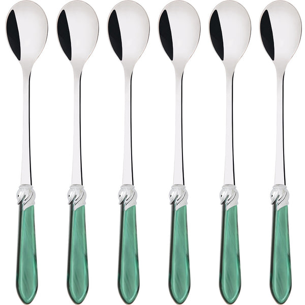 Falabella Brilliant Ice Tea / Cocktail Spoon Set - Emerald Green