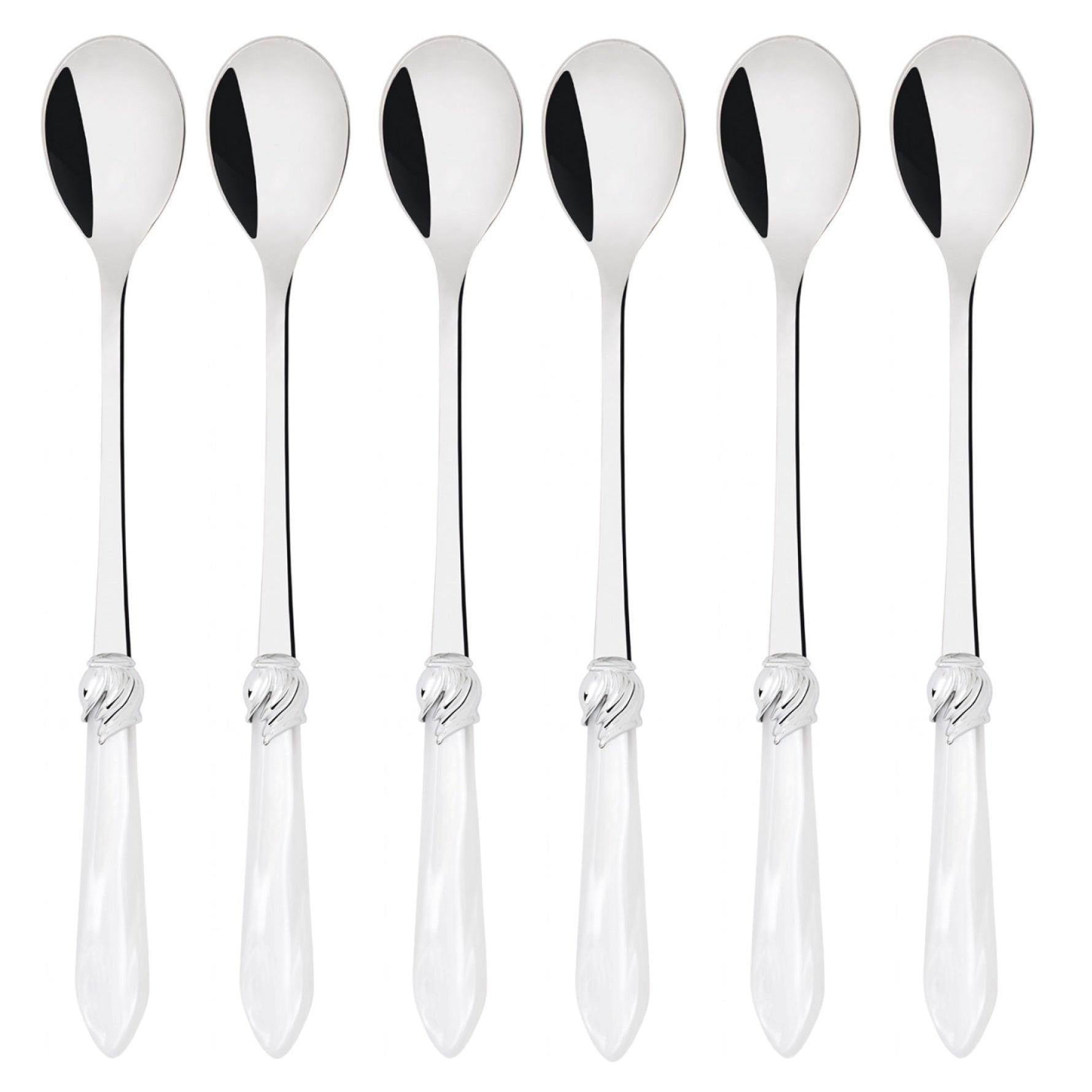 Falabella Brilliant Ice Tea / Cocktail Spoon Set - white