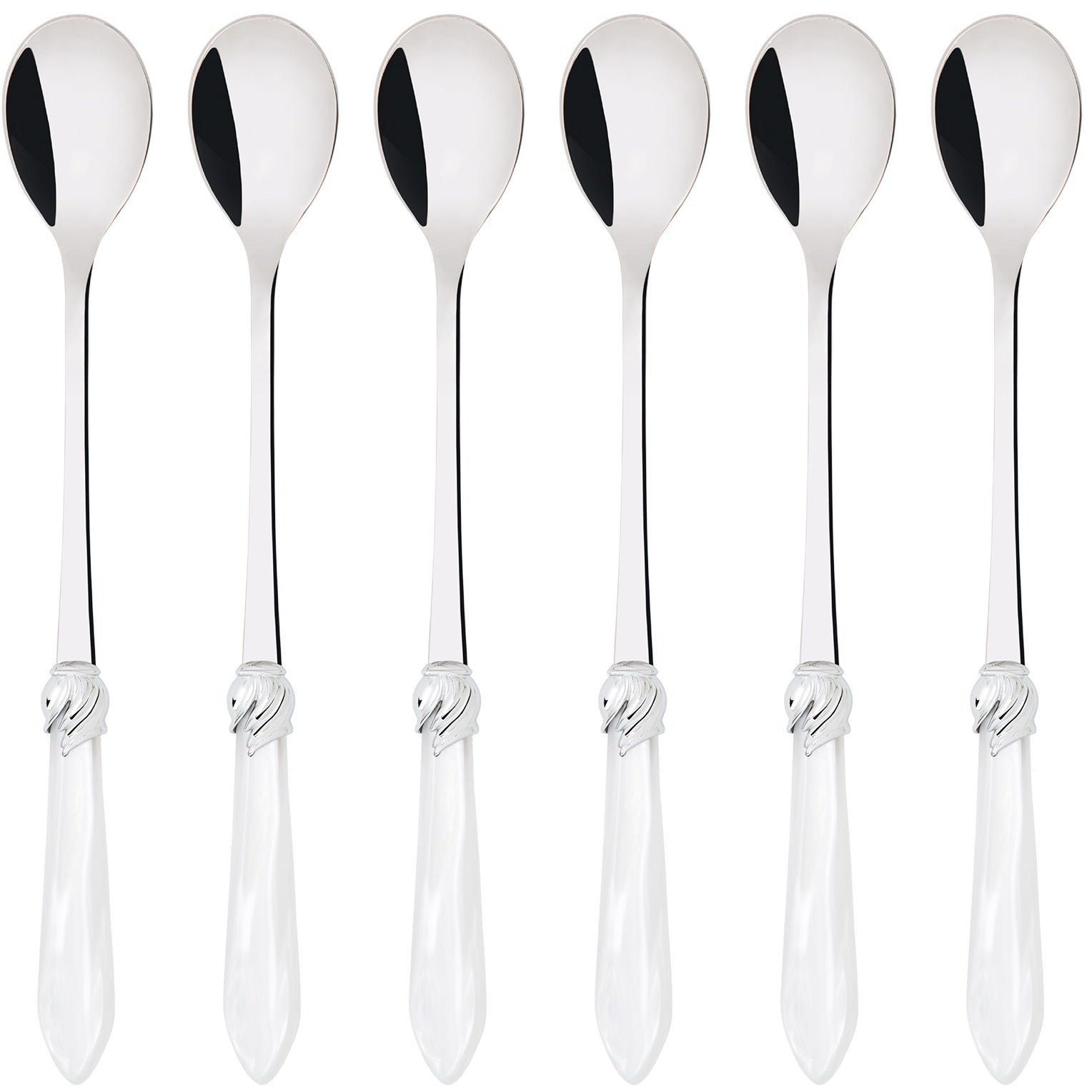 Falabella Brilliant Ice Tea / Cocktail Spoon Set - white