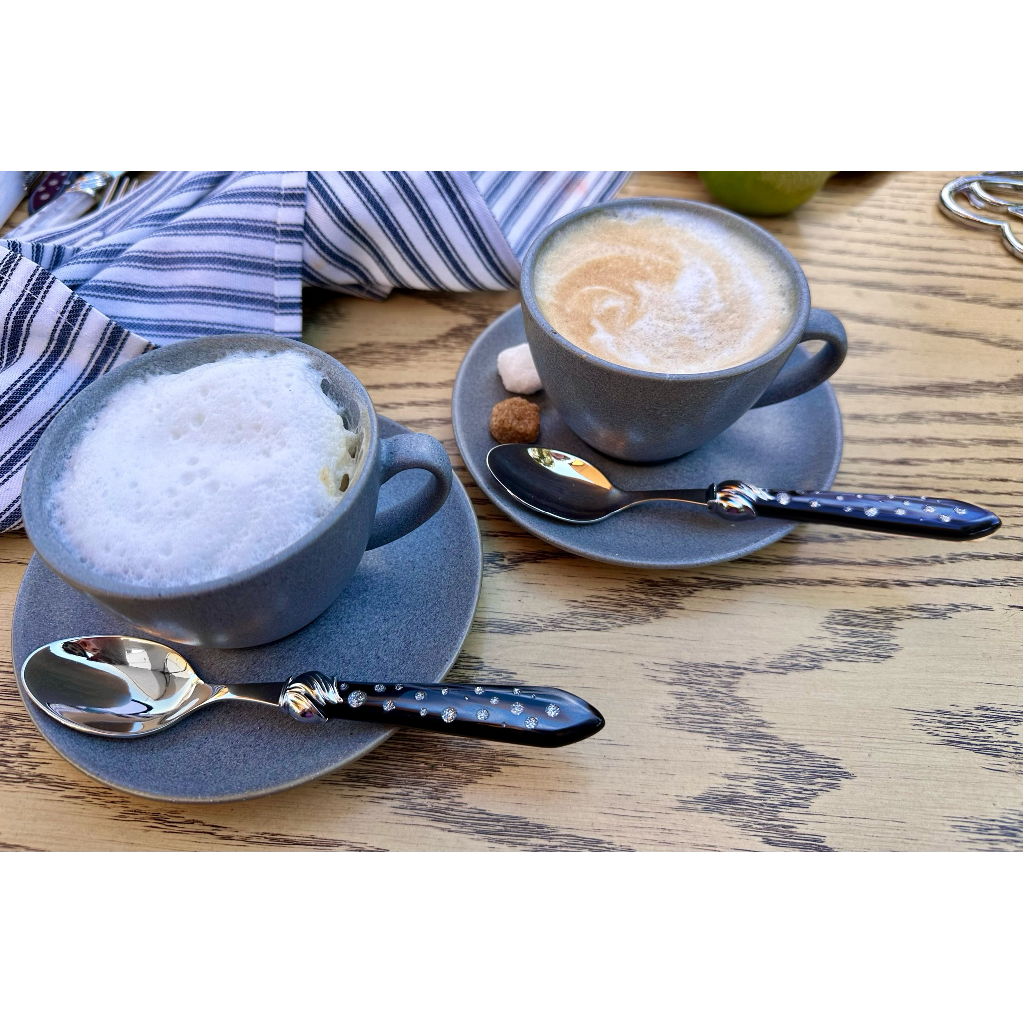 Falabella Galleria Coffee Spoons Set charcoal Hand Made-Casa Bugatti USA