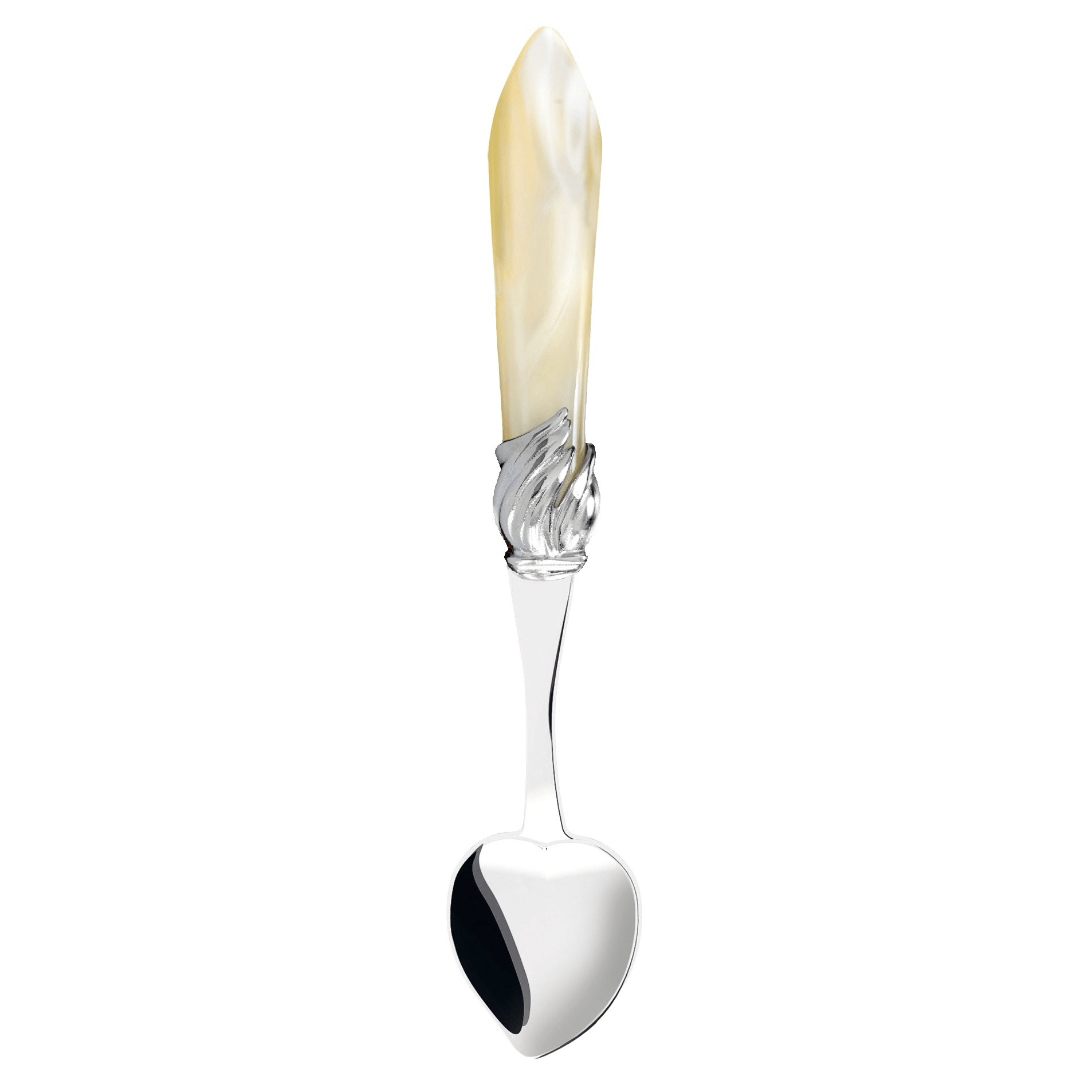 Falabella Heart Shape Moka Spoons Set ivory-Casa Bugatti USA