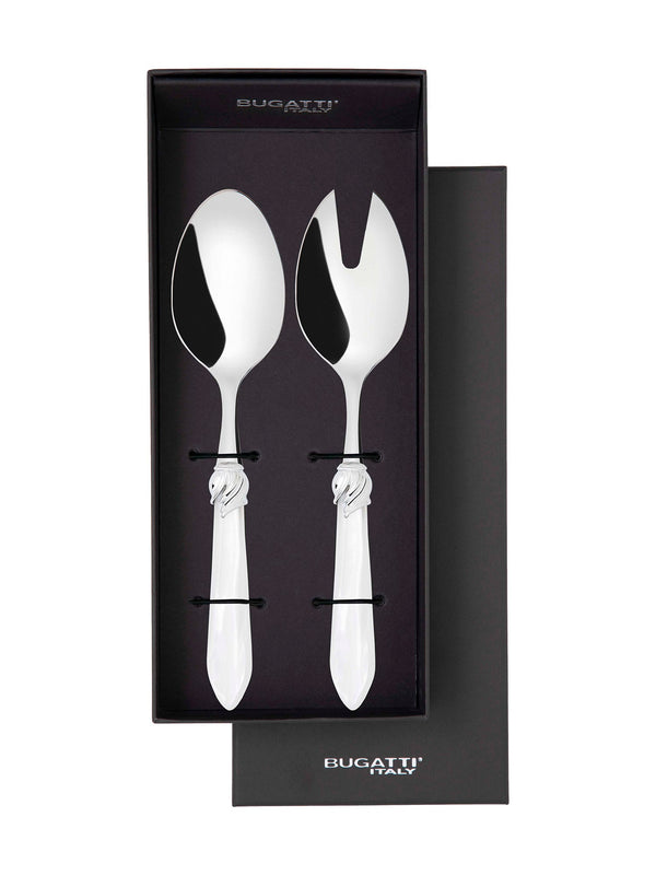 Falabella Brilliant 2 Piece Salad Servers, White — Casa Bugatti