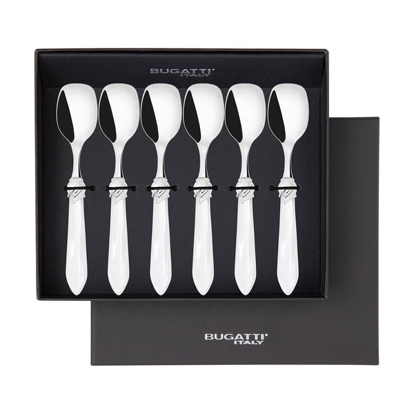 Falabella Brilliant Ice Cream Spoons Set in gift box - white