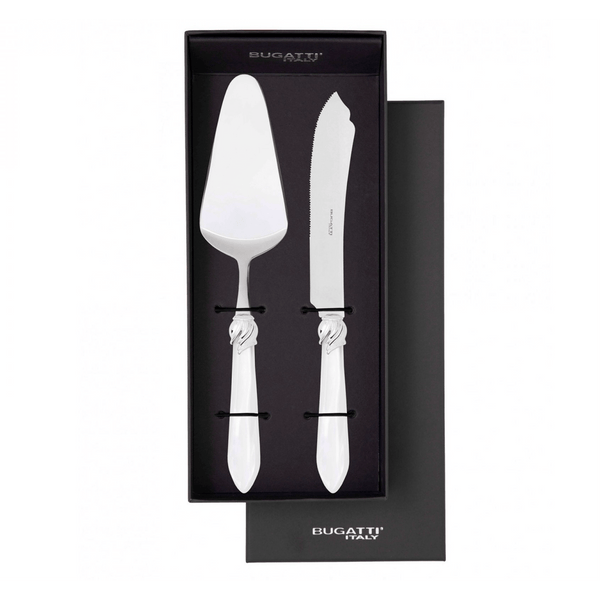 Falabella 2 Piece Cake Serving Set white-Casa Bugatti USA