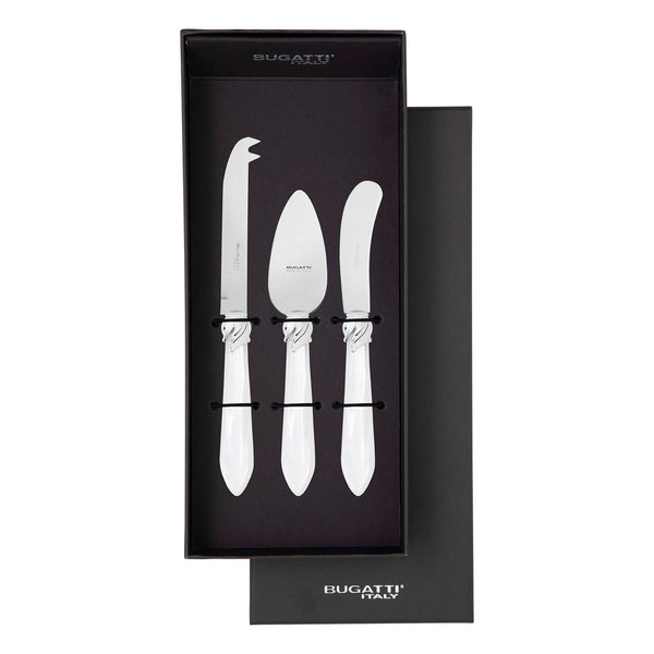 Falabella Brilliant 3 Piece Cheese Knife Set - white