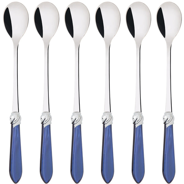 Falabella Brilliant Ice Tea / Cocktail Spoon Set - Royal Blue-Casa Bugatti USA