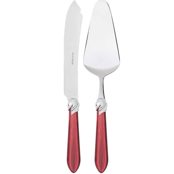 Falabella Brilliant 2 Piece Cake Serving set, Burgundy — Casa Bugatti