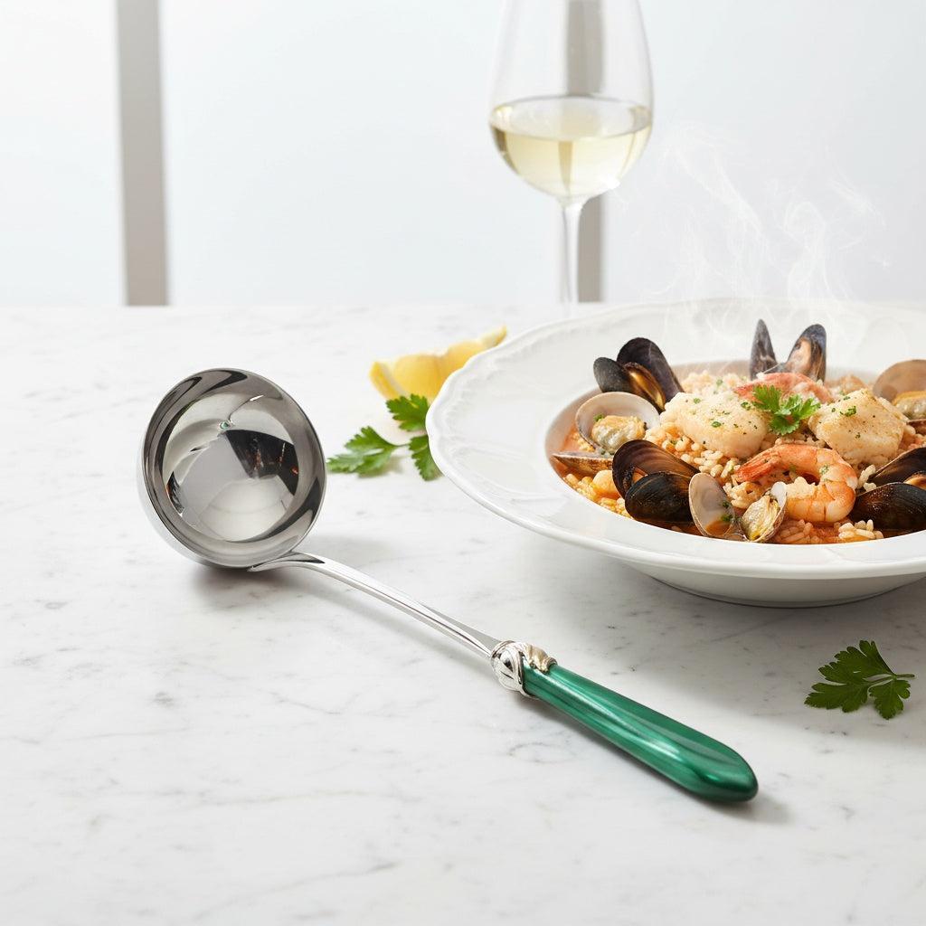 Falabella Brilliant Soup Ladle - Emerald Green-Casa Bugatti USA