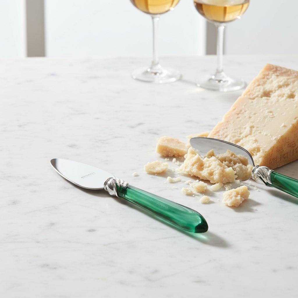 Falabella Brilliant Parmesan Cheese Knife - Emerald Green-Casa Bugatti USA