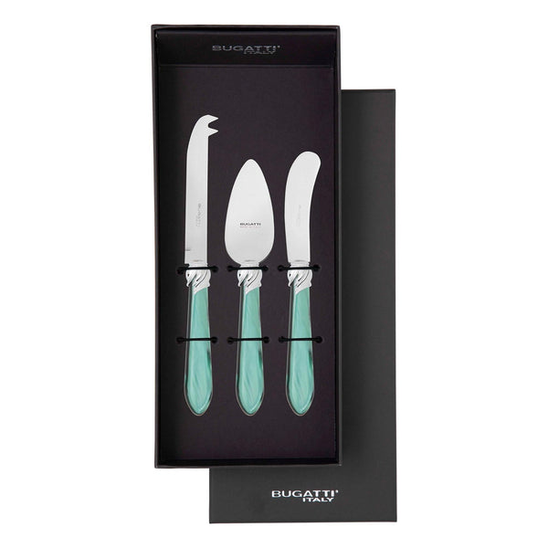 Falabella Brilliant 3 Piece Cheese Knife Set - green