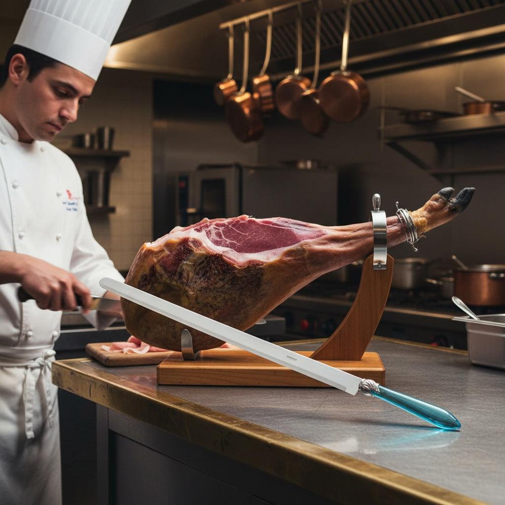 Falabella Brilliant Ham Knife 40 cm (15.75 inch) - Sky Blue-Casa Bugatti USA