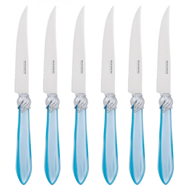 Falabella Brilliant 6 Piece Steak knife Set - Sky Blue-Casa Bugatti USA
