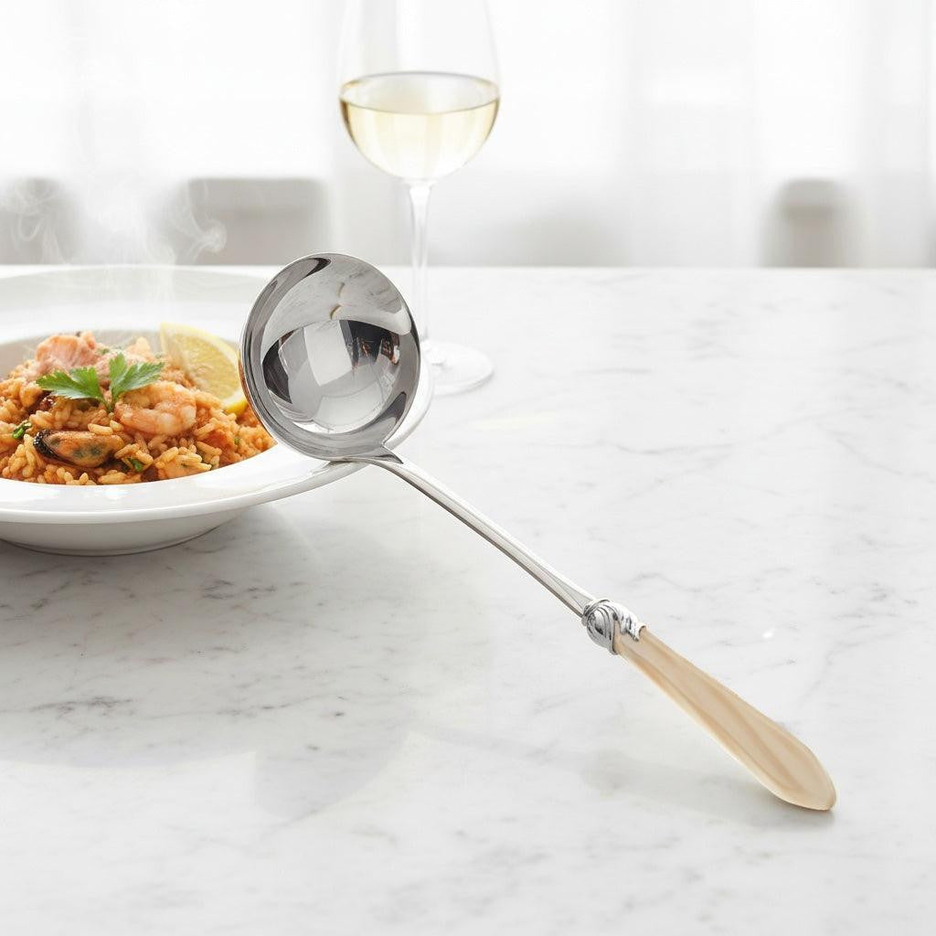 Falabella Brilliant Soup Ladle - Ivory-Casa Bugatti USA