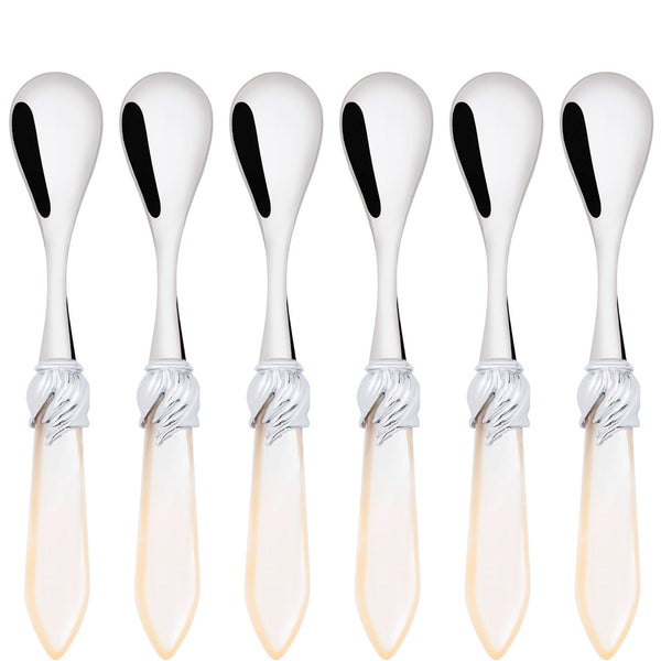 Falabella Brilliant Mokino 6 Piece Moka Spoon Set Ivory — Casa Bugatti