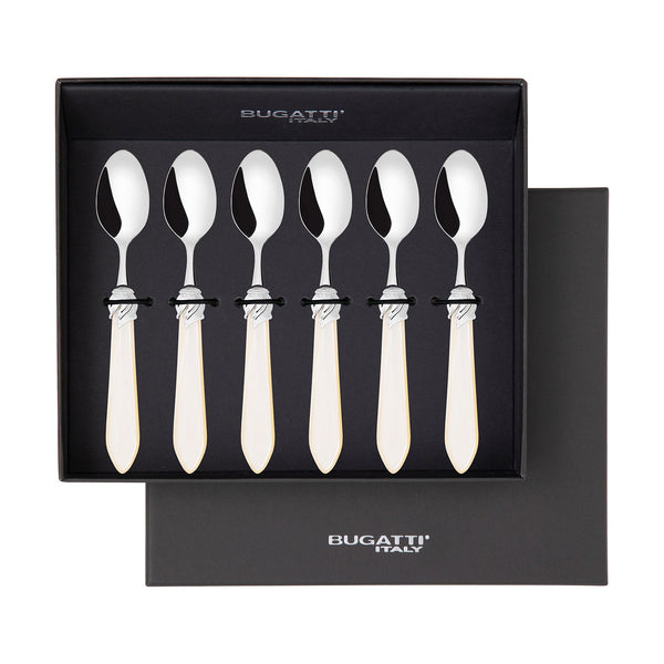 Falabella Brilliant 6 Piece Moka Spoon Set in gift box Ivory