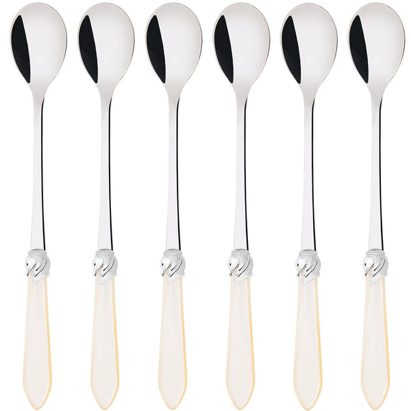 Falabella Brilliant Ice Tea / Cocktail Spoon Set, Ivory — Casa Bugatti
