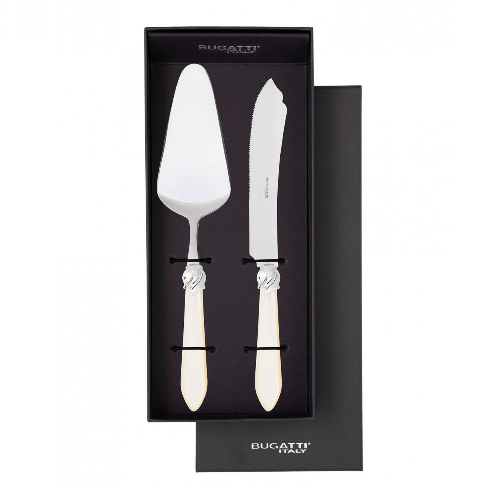 Falabella 2 Piece Cake Serving Set ivory-Casa Bugatti USA