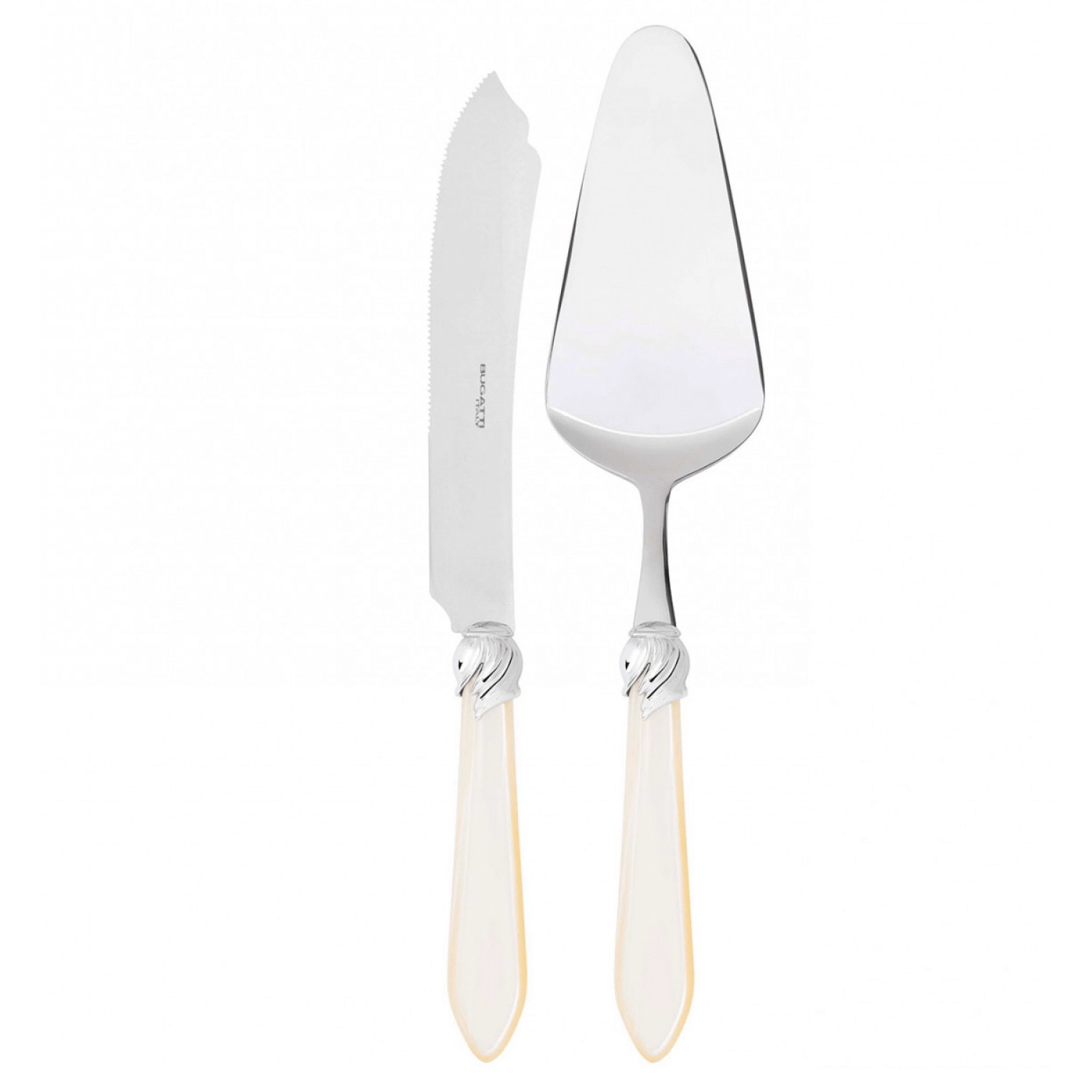Falabella 2 Piece Cake Serving Set ivory-Casa Bugatti USA