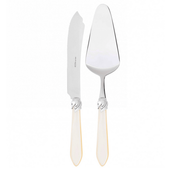 Falabella 2 Piece Cake Serving Set ivory-Casa Bugatti USA